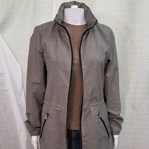 TOMMY HILFIGER Lightweight WindBreaker Brown/Cream Pinstripe Jacket Women's S